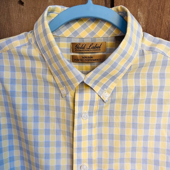 Roundtree & Yorke Gold Label 17 32/33, Pronto Uomo L NonIron Cotton Plaid Bundle - Picture 12 of 16